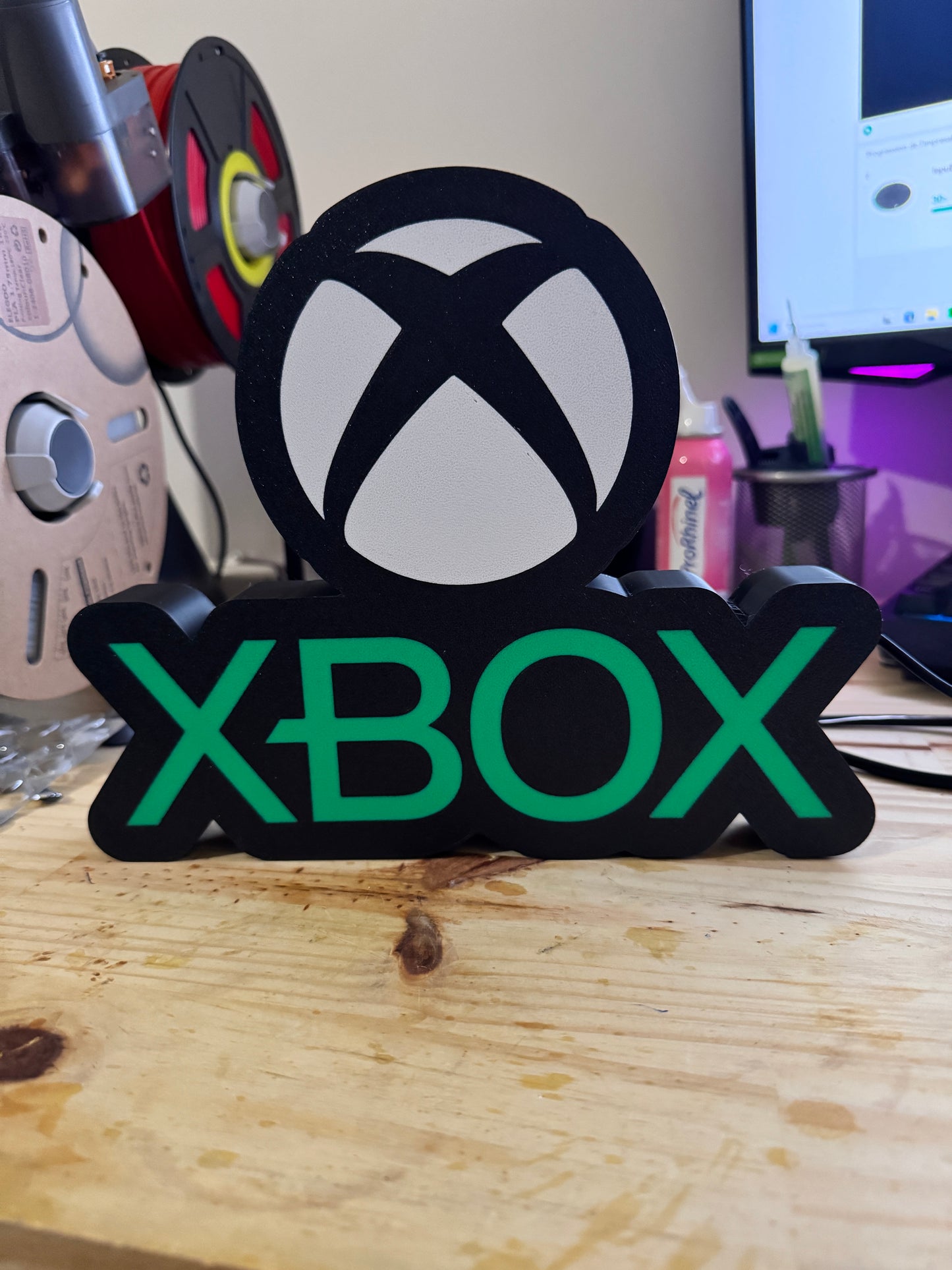 Lampe LED Xbox fond noir