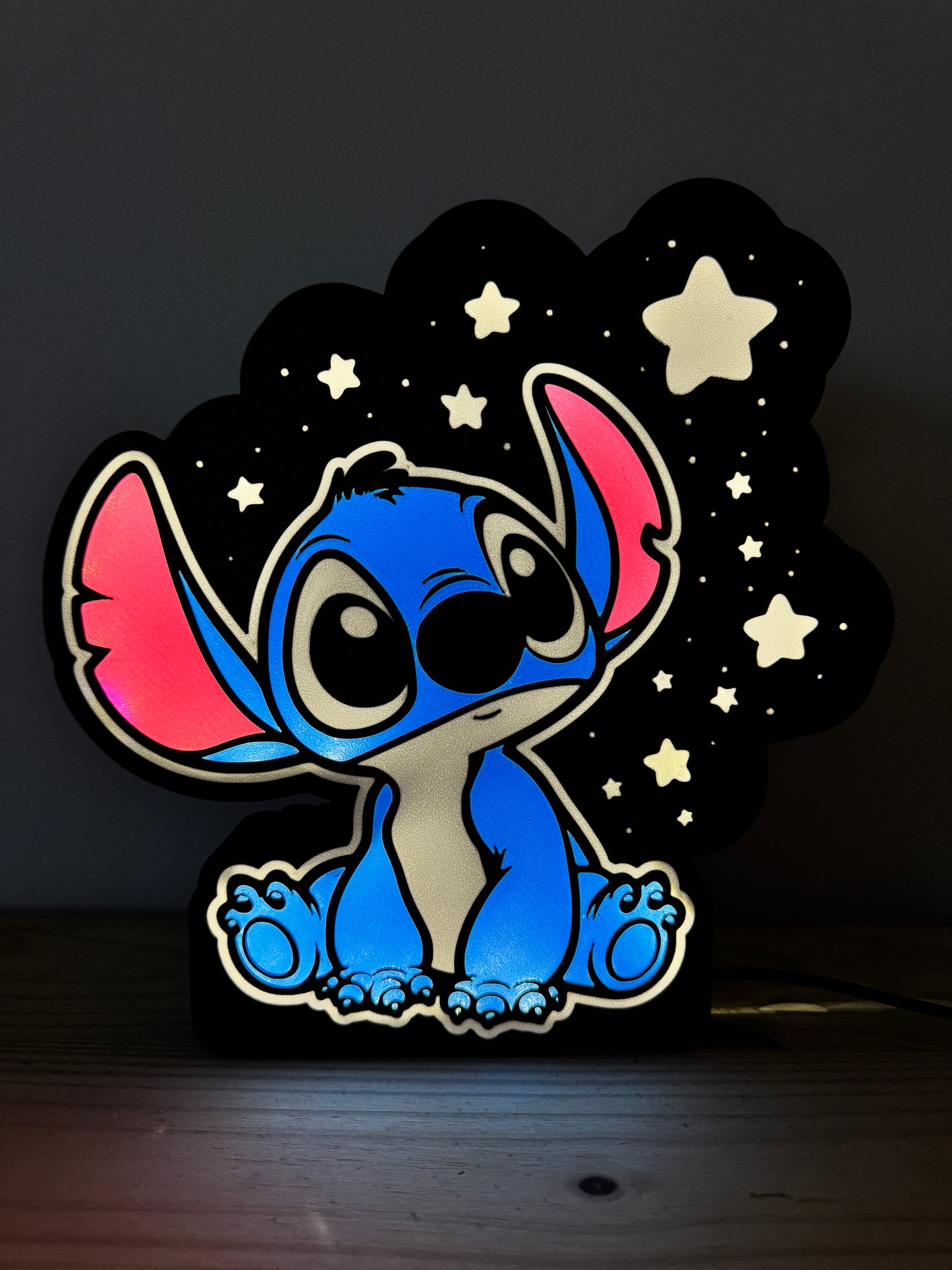 Lightbox 3D Stitch ciel étoilé