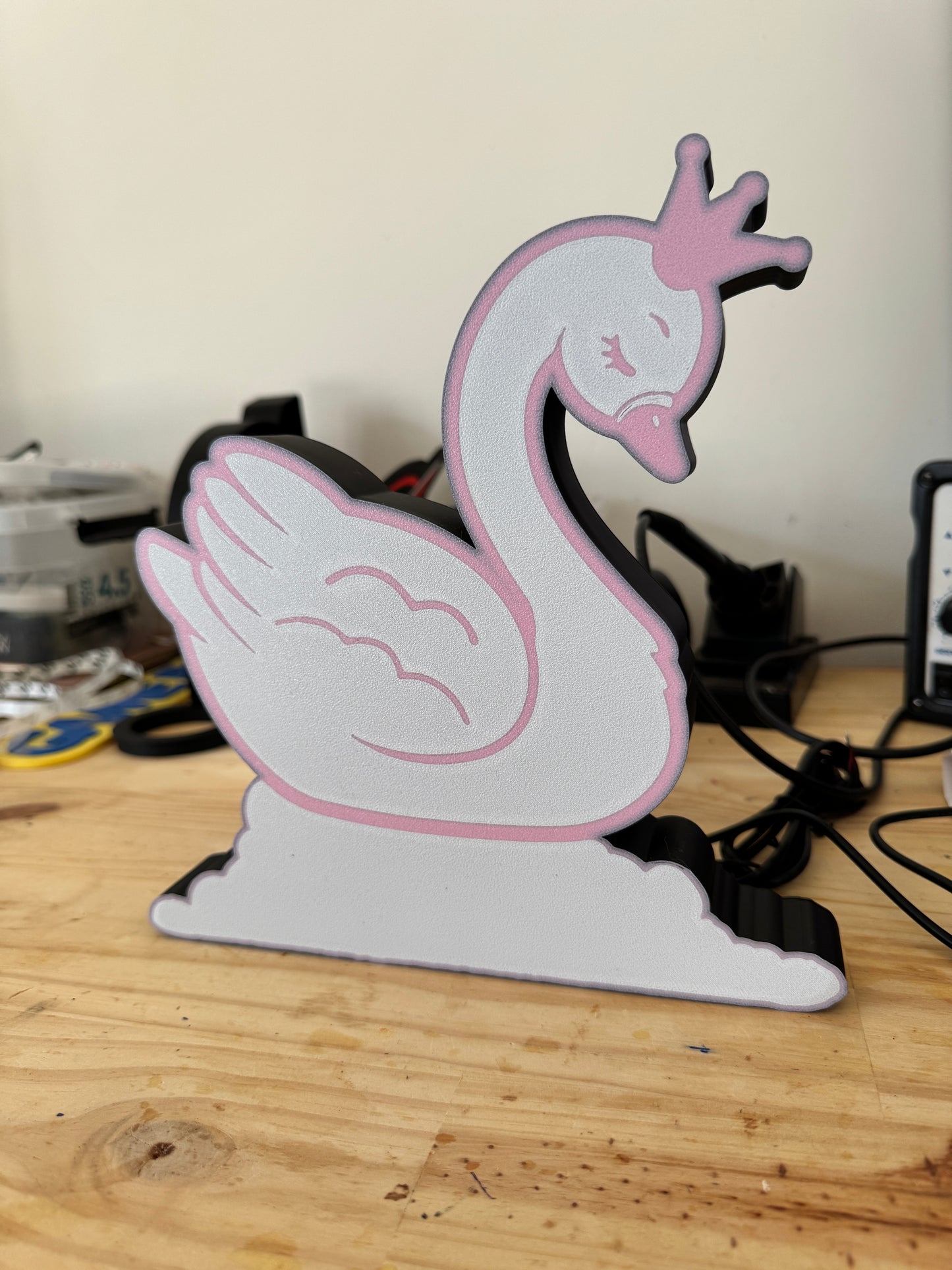 veilleuse LED douce en forme de cygne