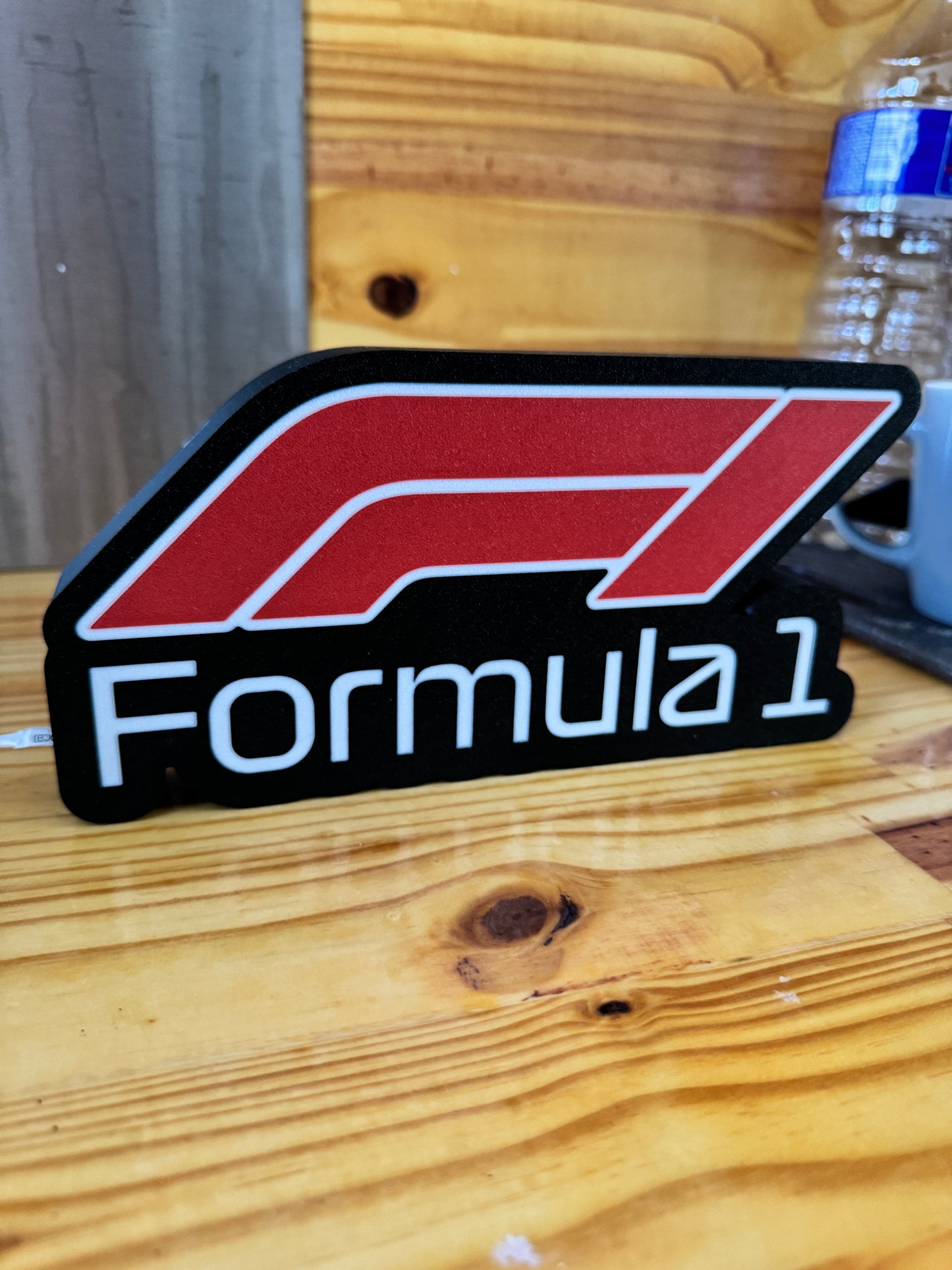 Lampe Formula 1 - Lightbox 3D LED | Design Noir, Blanc & Rouge | USB