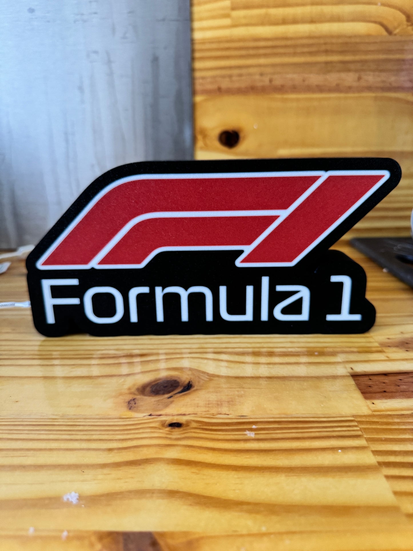 Lampe Formula 1 - Lightbox 3D LED | Design Noir, Blanc & Rouge | USB