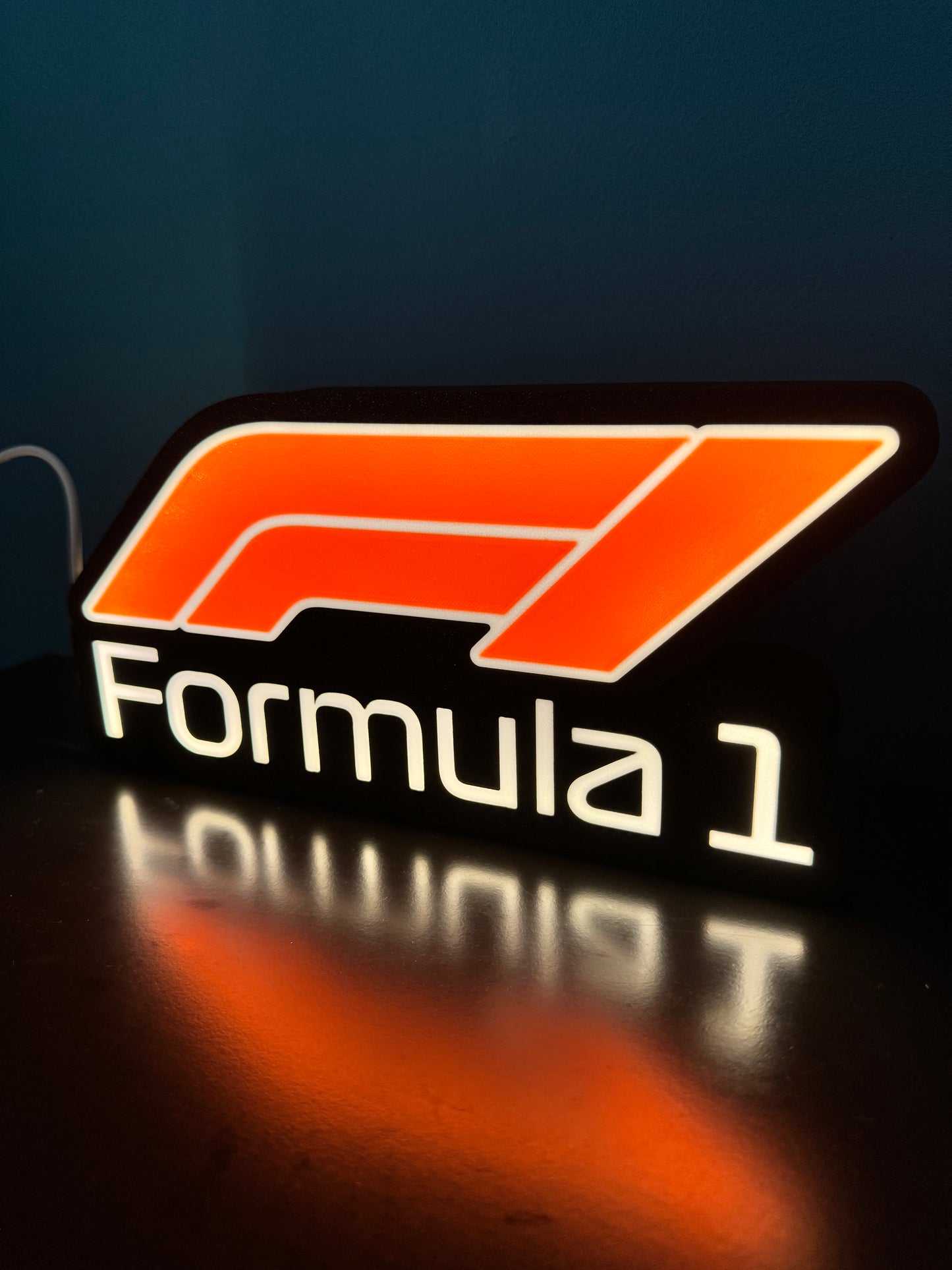 Lampe Formula 1 - Lightbox 3D LED | Design Noir, Blanc & Rouge | USB