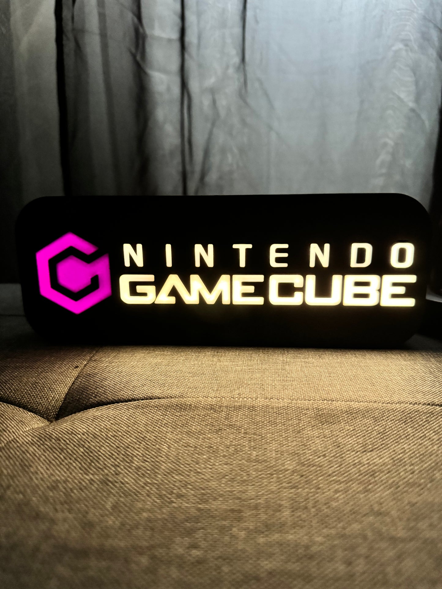 Lampe GameCube - Lightbox 3D LED | Design Noir, Blanc & Violet | USB