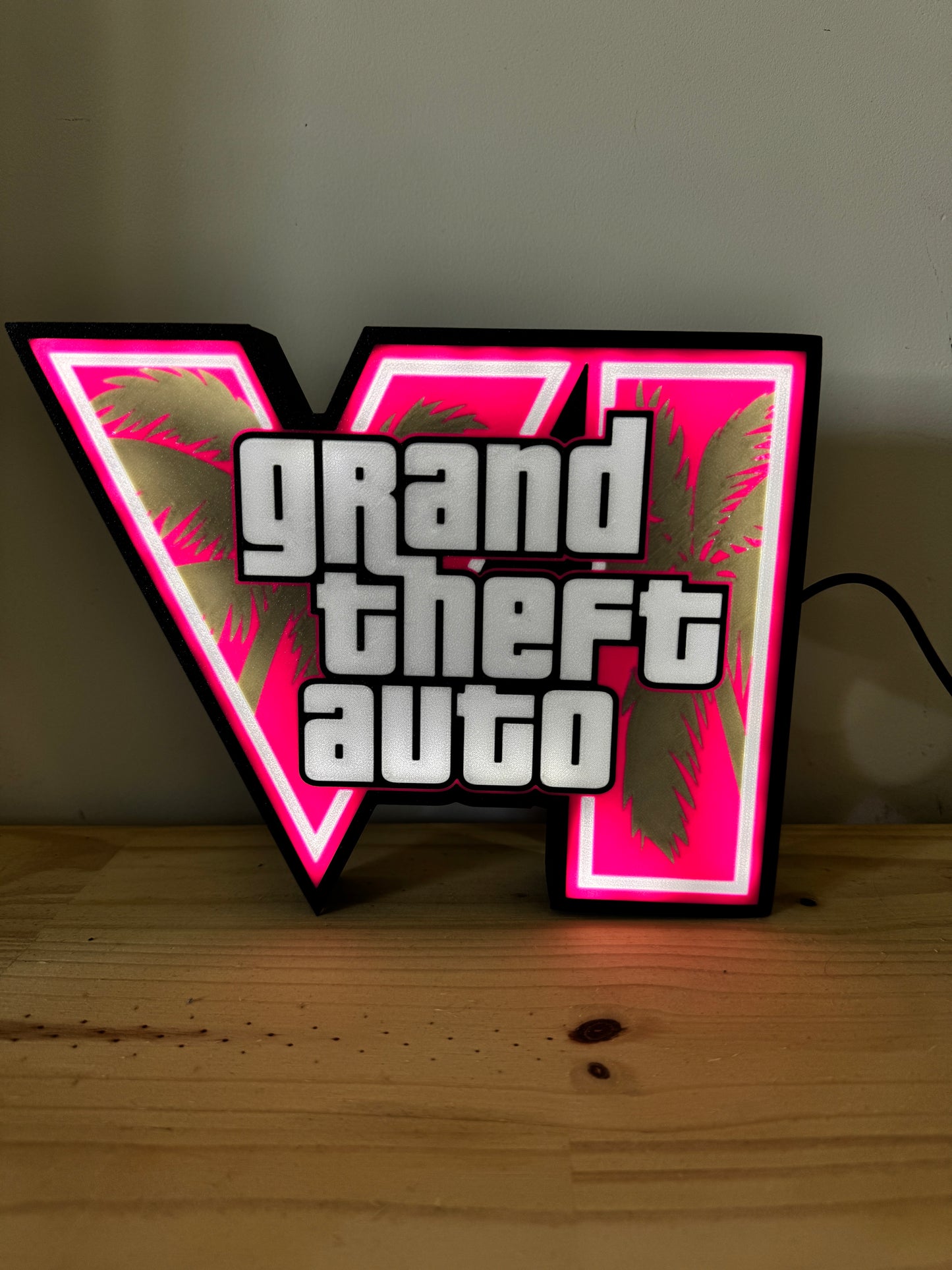 lightbox GTA 6 rose et blanche ambiance Vice City
