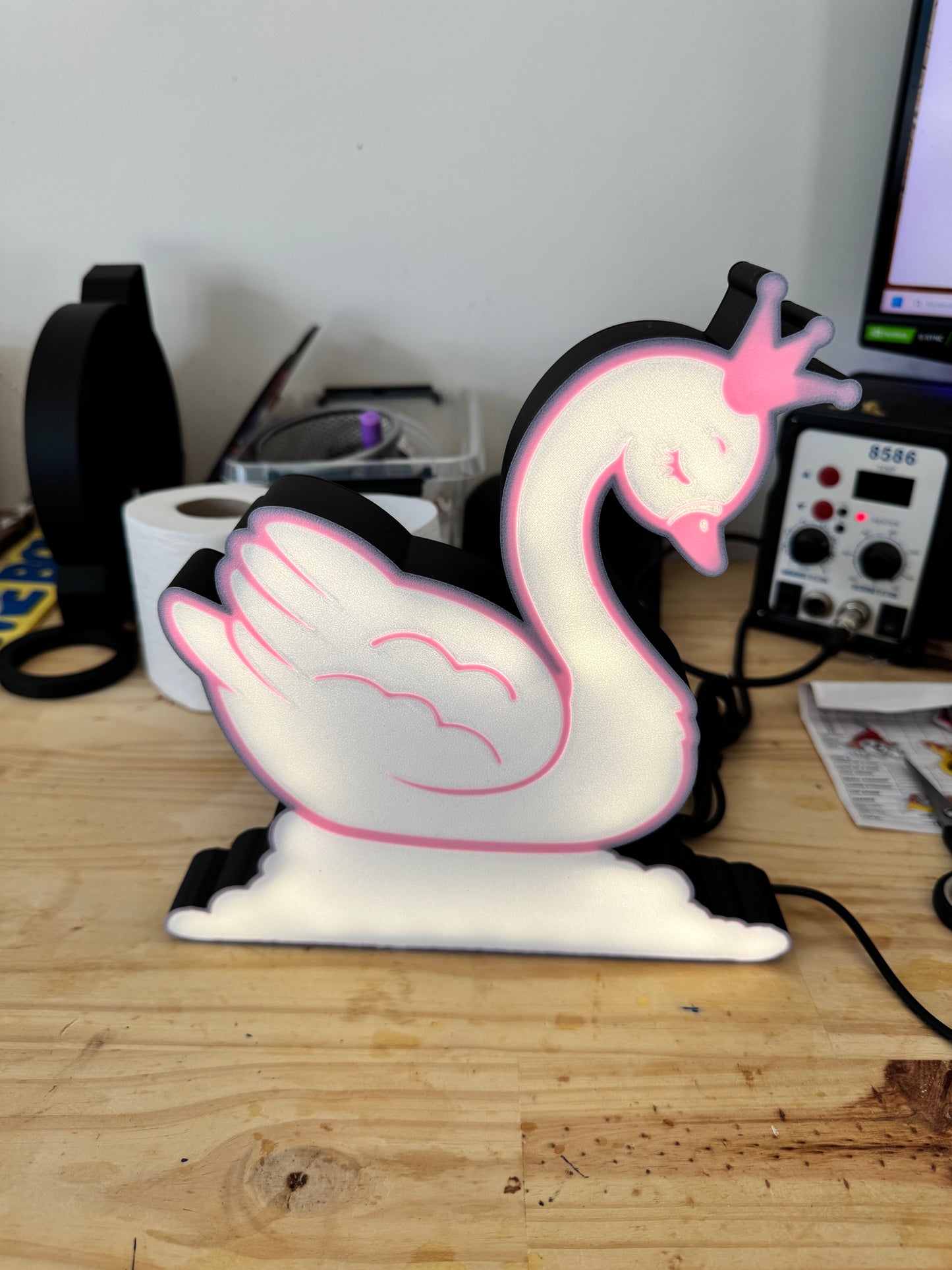 impression 3D de cygne blanc