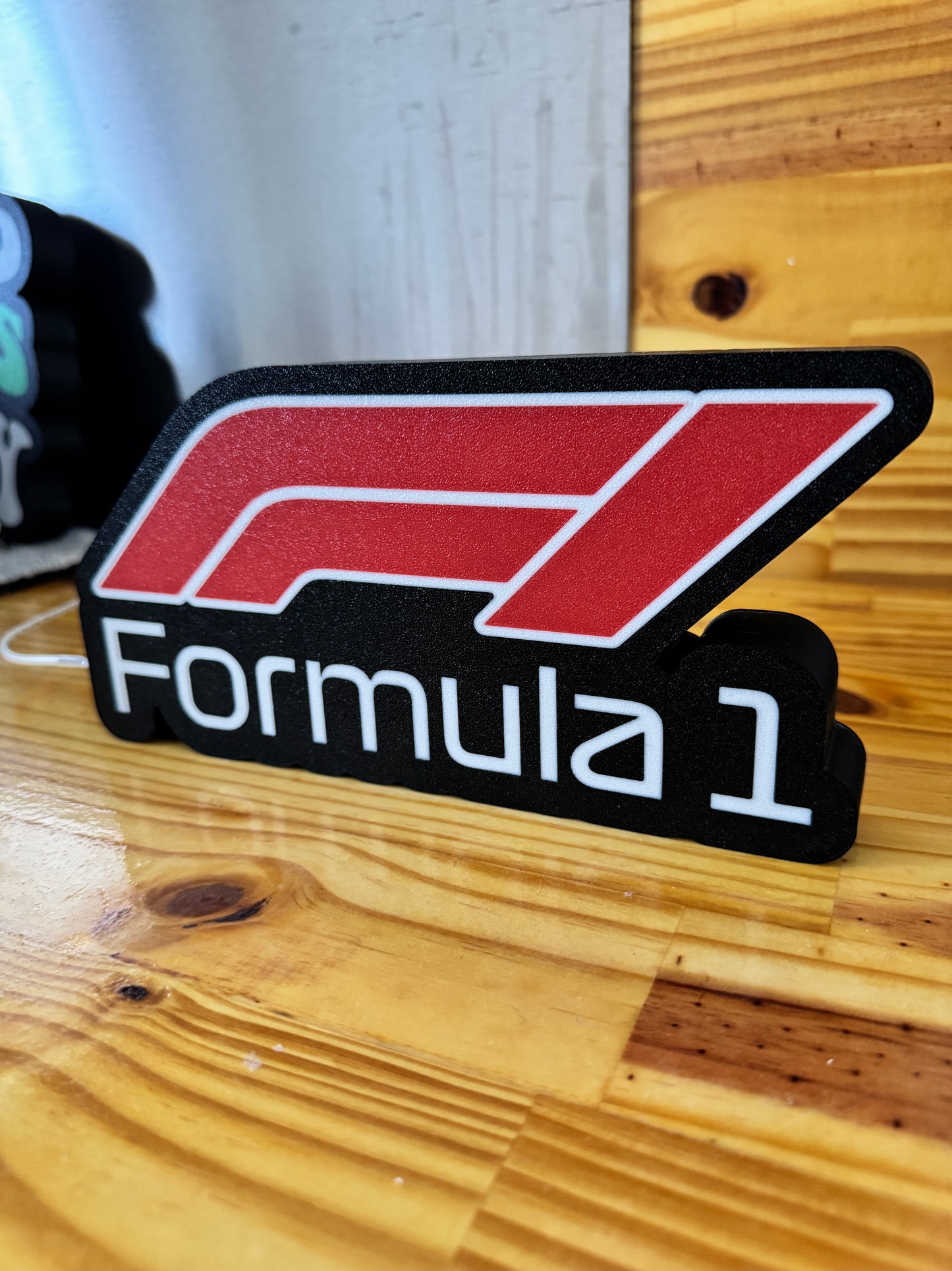 Lampe Formula 1 - Lightbox 3D LED | Design Noir, Blanc & Rouge | USB