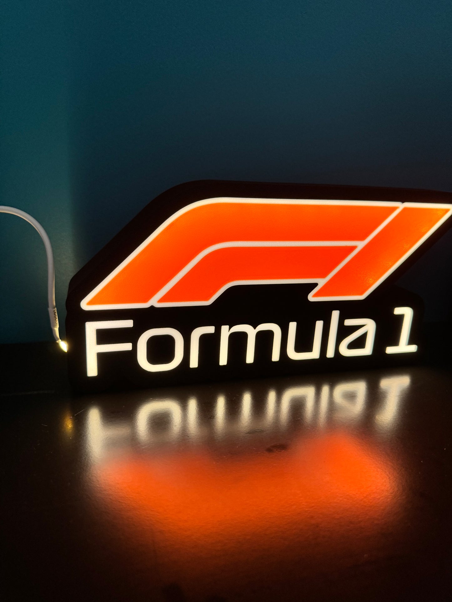 Lampe Formula 1 - Lightbox 3D LED | Design Noir, Blanc & Rouge | USB