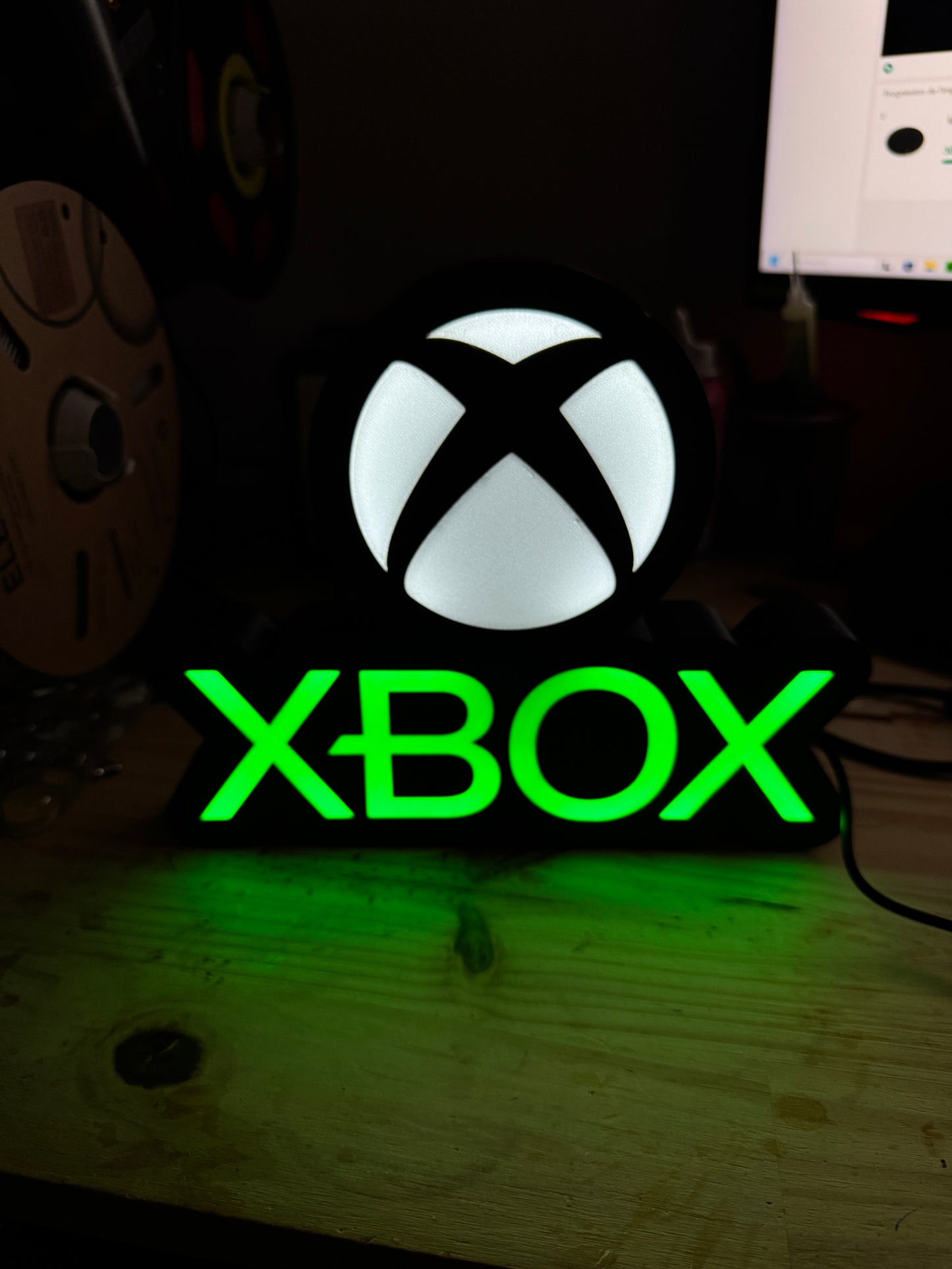 Texte vert sur fond noir Xbox