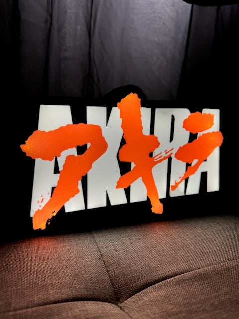 Lampe AKIRA - Lightbox 3D LED | Design Cyberpunk Noir, Blanc & Rouge | USB