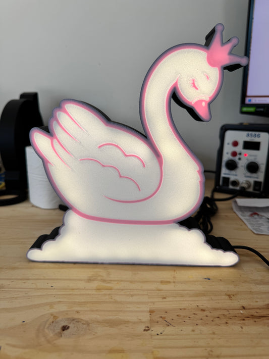 lampe LED 3D silhouette de cygne
