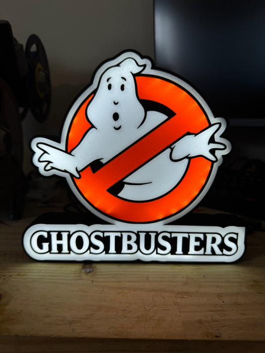Lampe Ghostbusters - Lightbox 3D LED | Design Noir, Blanc & Rouge | USB