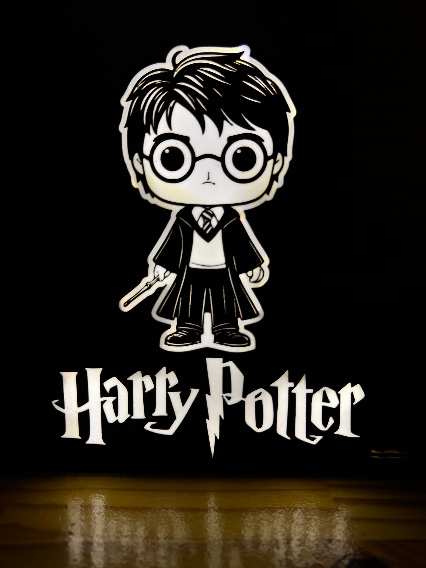 Lampe Harry Potter Style Pop - Lightbox 3D LED | Design Noir & Blanc | USB